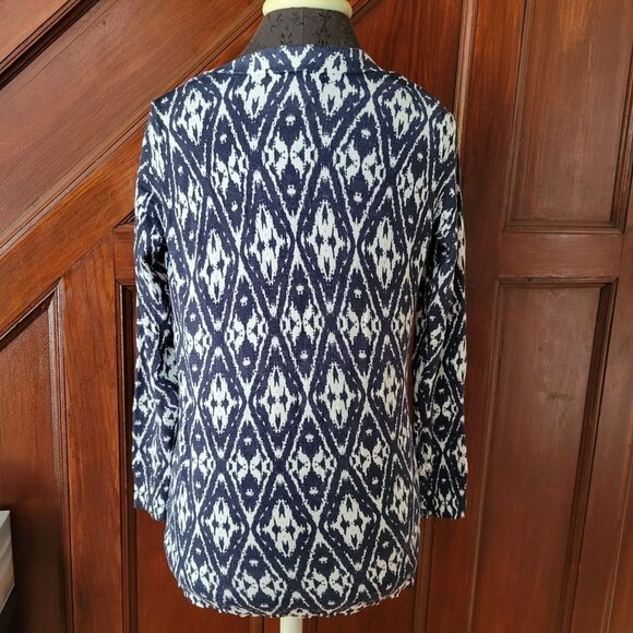 Grace Elements Diamond Batik Cardigan M Blue & White - Picture 5 of 6